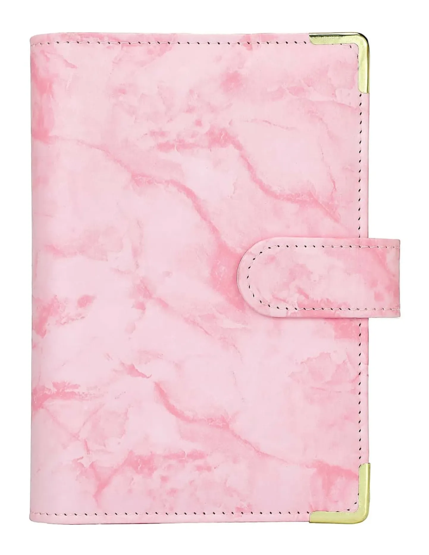 A6 PU Leather Budget Binder Notebook - Pink Marble