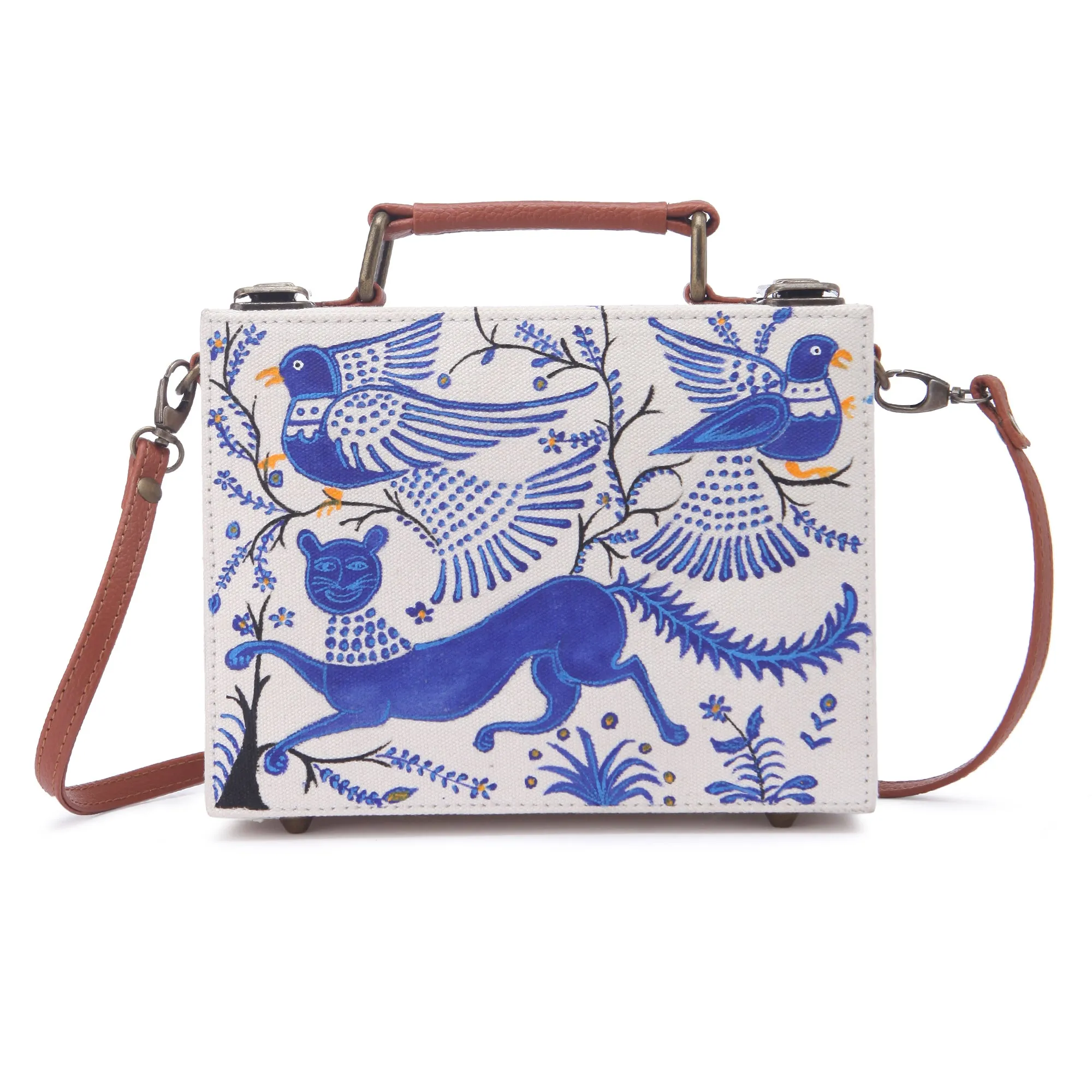 Abstract Hand-Painted Sling Bag for women