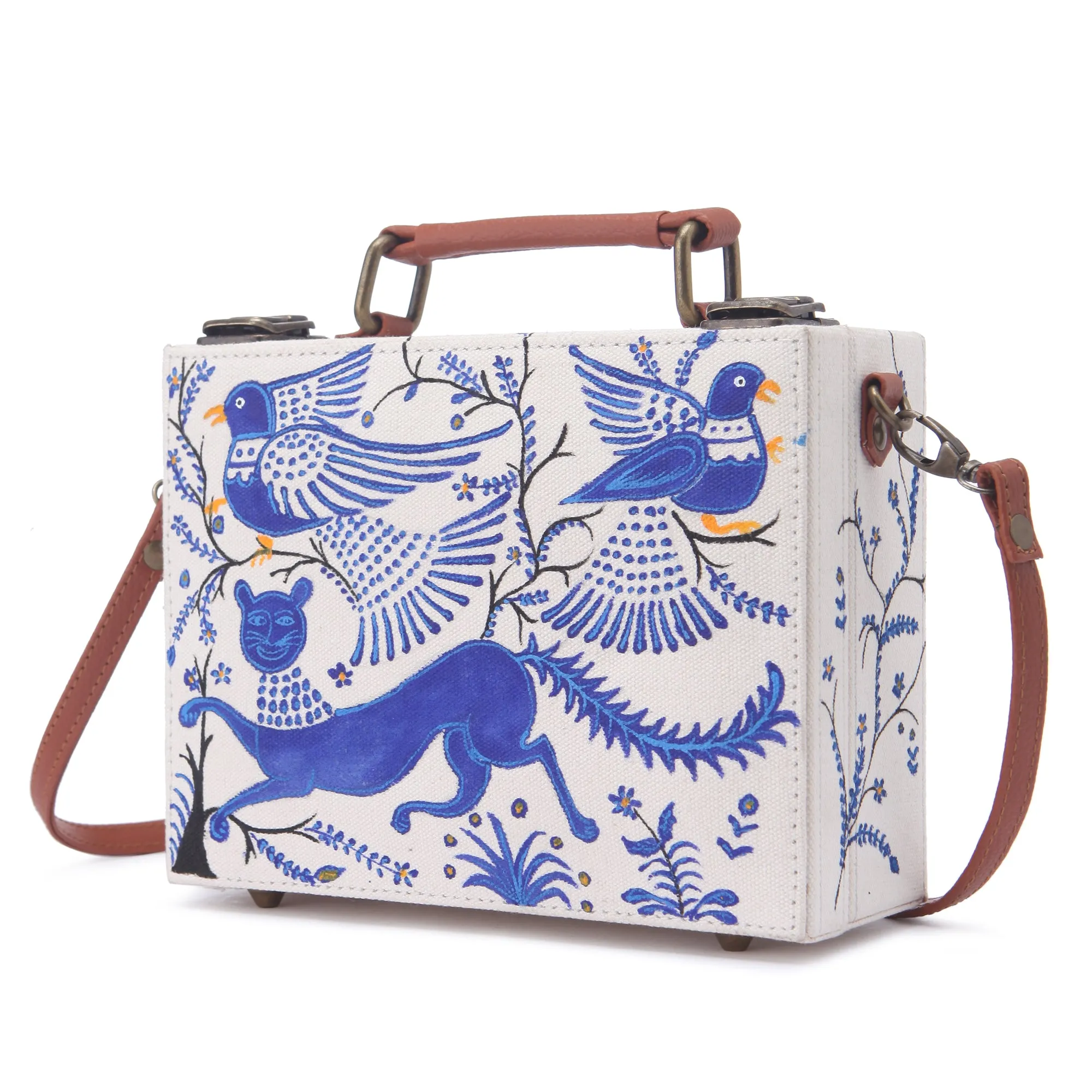 Abstract Hand-Painted Sling Bag for women