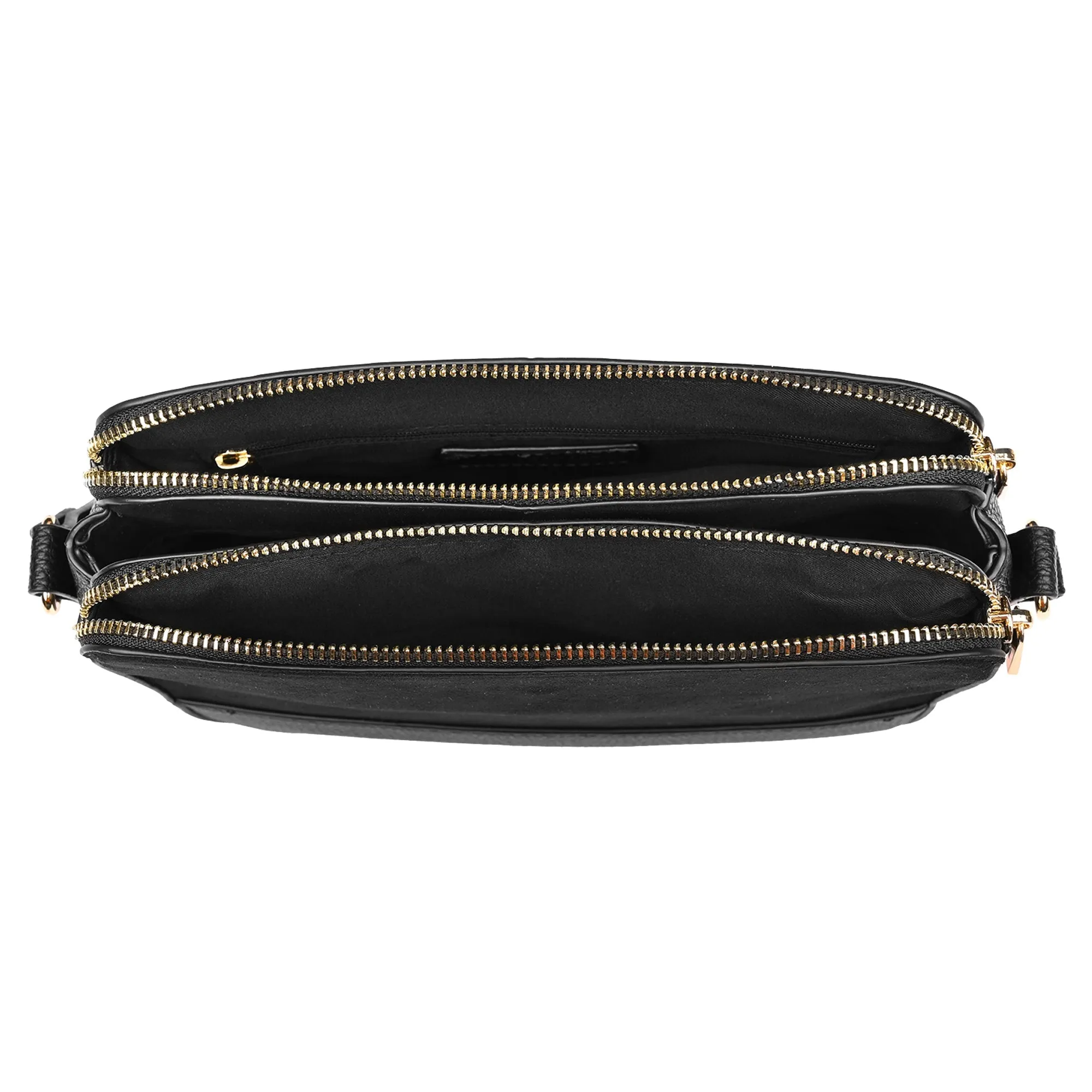 Accessorize London Women's Black Suedette Classic Cross-Body Bag