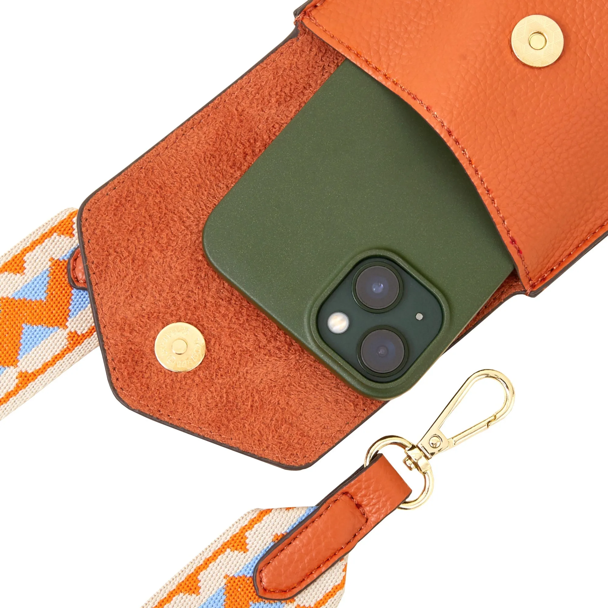 Accessorize London Women's Orange Webbing Strap Phone Bag