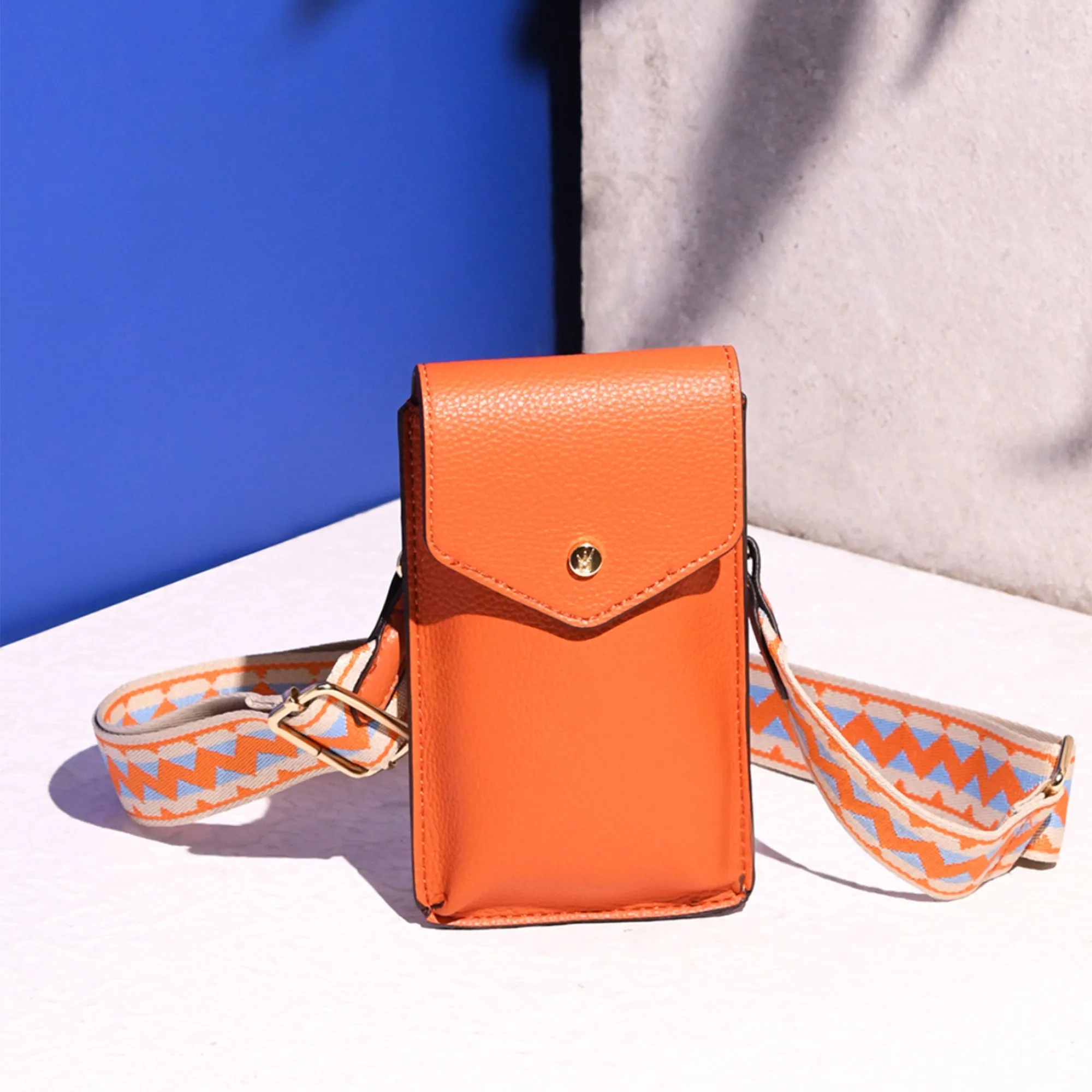 Accessorize London Women's Orange Webbing Strap Phone Bag