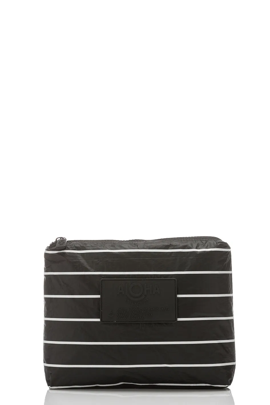 ALOHA Collection Small Pinstripe Pouch in Black