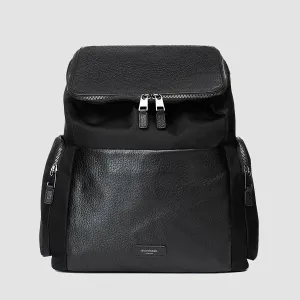 Alyssa Leather Diaper Bag - Black & Gunmetal (see description)