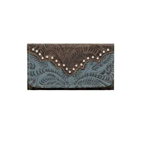 American West Annie's Secret Collection Denim Leather Trifold Wallet