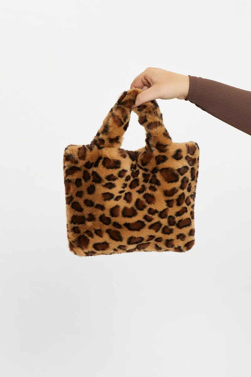 Animal Print Plus Leopard Fur Tote Bag