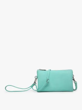 Aqua All the Pockets Crossbody Wristlet