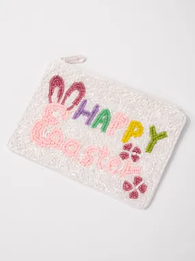 Ariana Multicolor Happy Easter Beaded Zipper Coin Bag