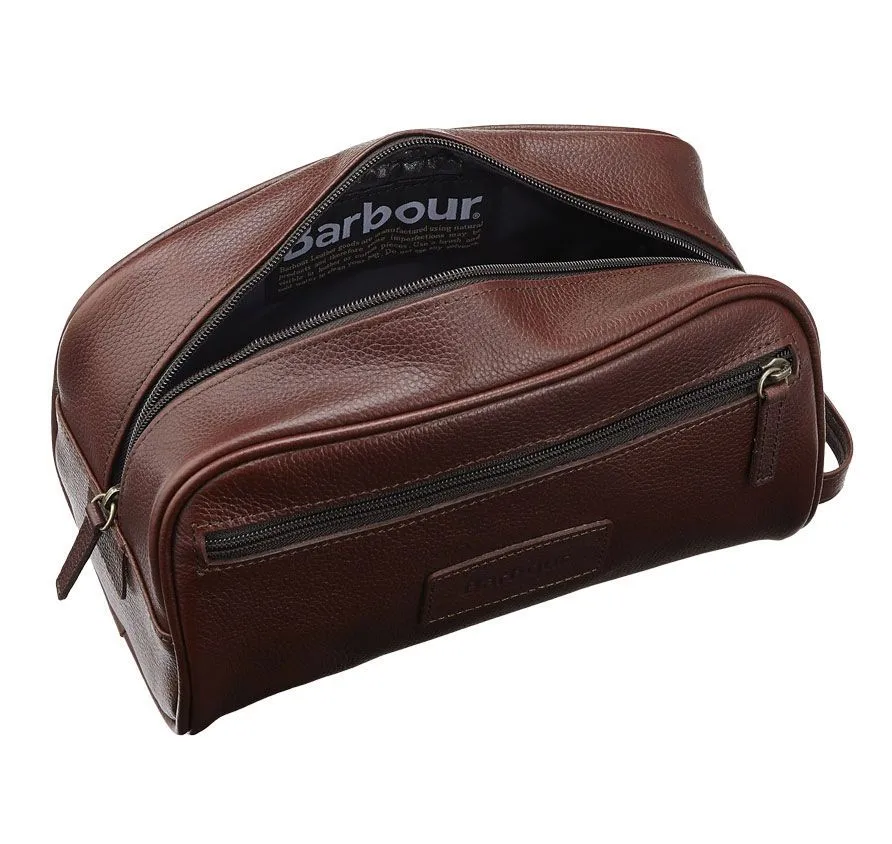 Barbour Leather Washbag