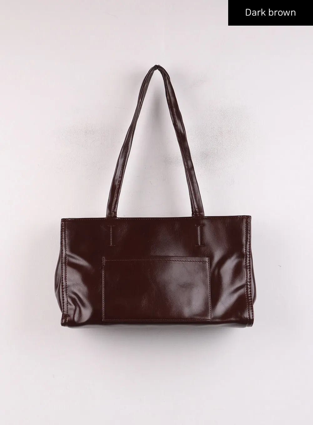 Basic Faux Leather Tote Bag IJ419