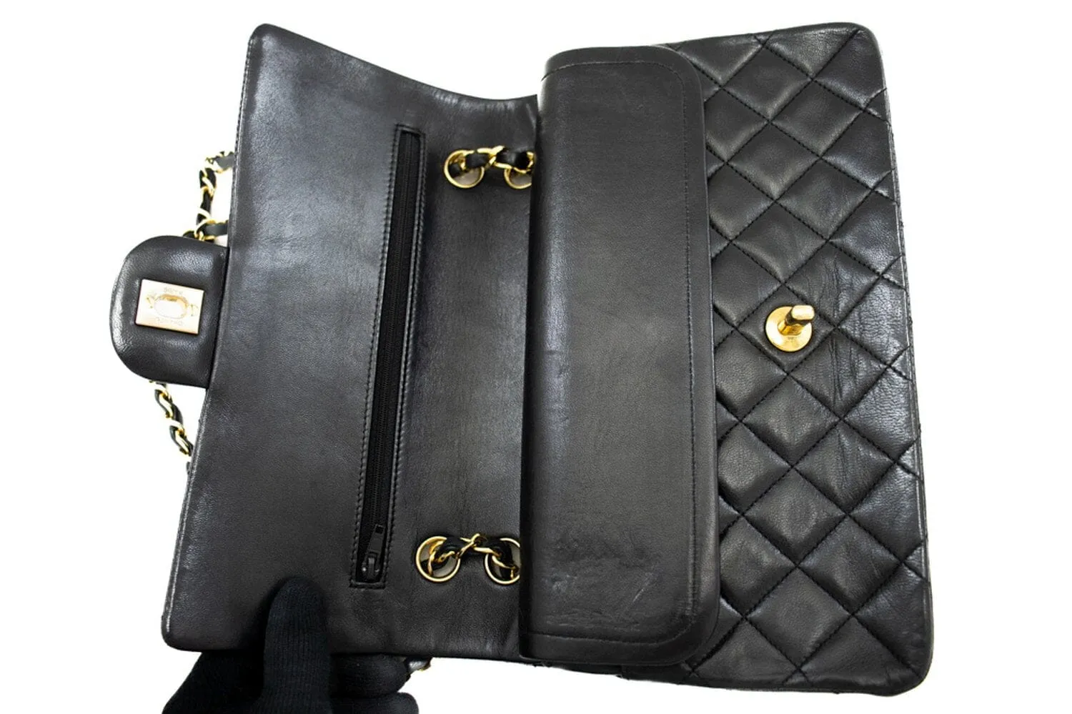 Black medium lambskin vintage 1986 Classic Double Flap