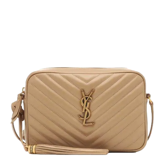 Brand New Saint Laurent Lou Camera Bag Dark Beige Gold Hardware