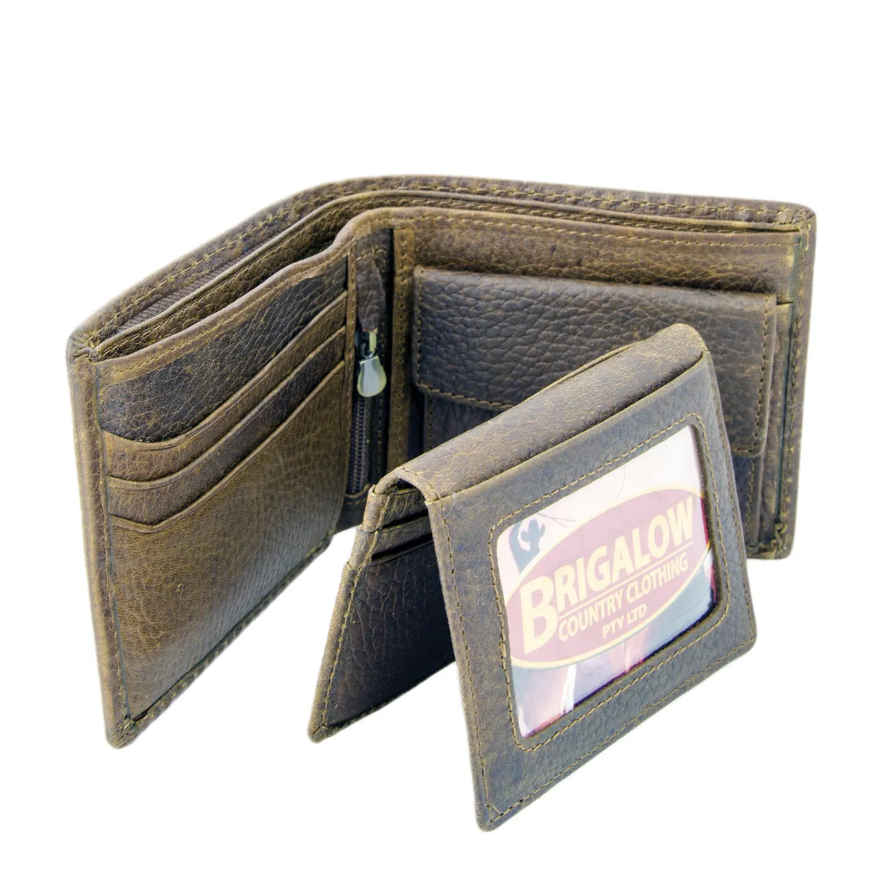 Brigalow Mens Distressed Leather Wallet - Bull Rider - 5017D