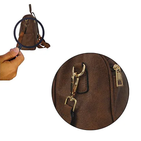 Brown Faux Leather NGIL Traveler Backpack