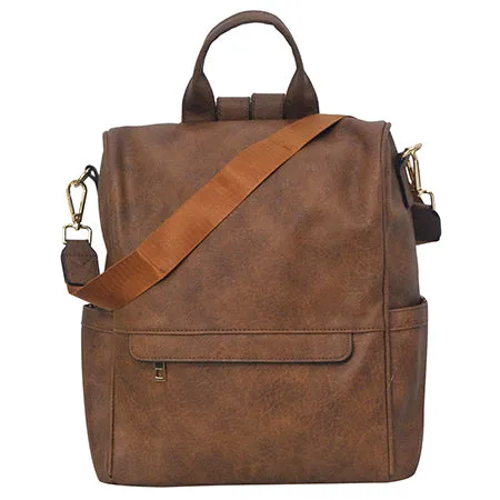 Brown Faux Leather NGIL Traveler Backpack