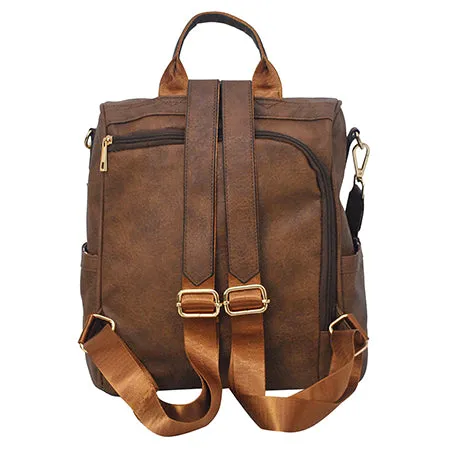 Brown Faux Leather NGIL Traveler Backpack