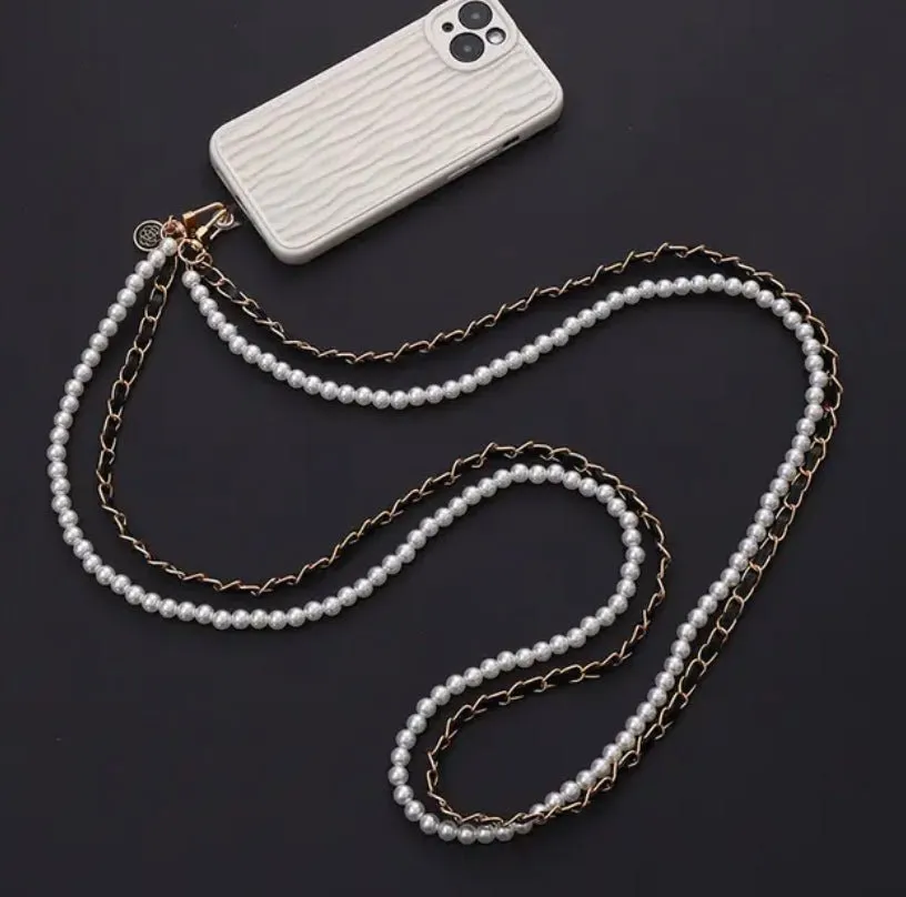 Chanel inspired chain and Pearl lanyard