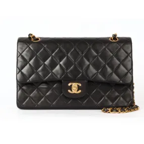 CHANEL Matelasse 25 W Chain Shoulder W Flap Ram Black 3rd Series Sticker