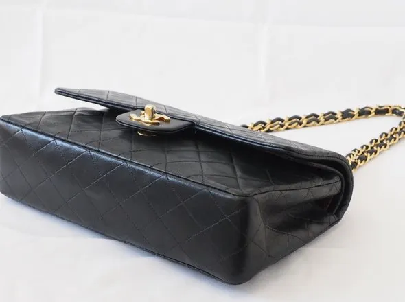 CHANEL Sticker Series Matelasse Lamb W Flap W Chain Shoulder Black