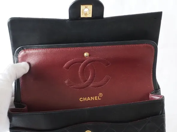 CHANEL Sticker Series Matelasse Lamb W Flap W Chain Shoulder Black