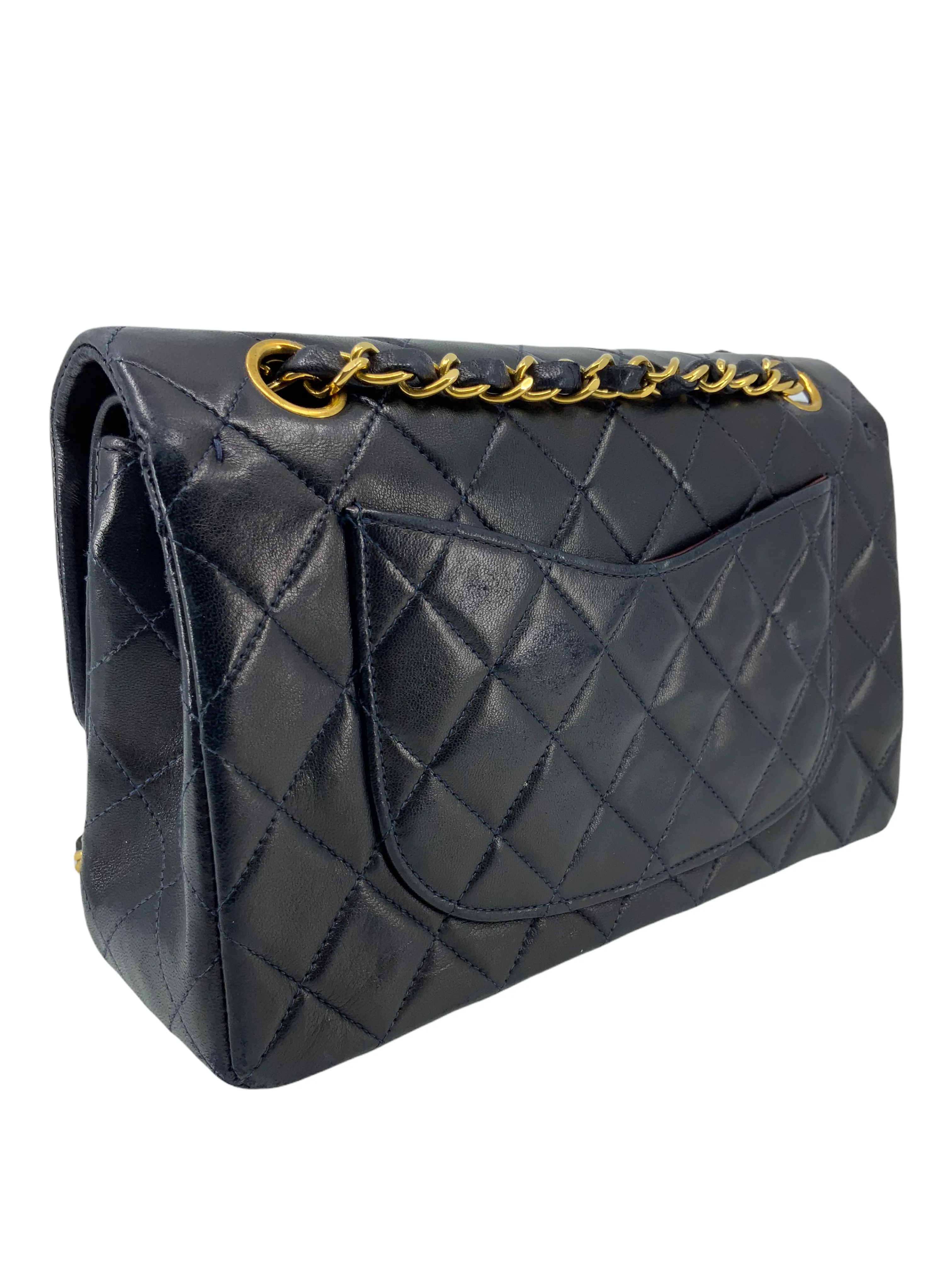 Chanel Vintage Quilted Lambskin Small Classic Double Flap Bag