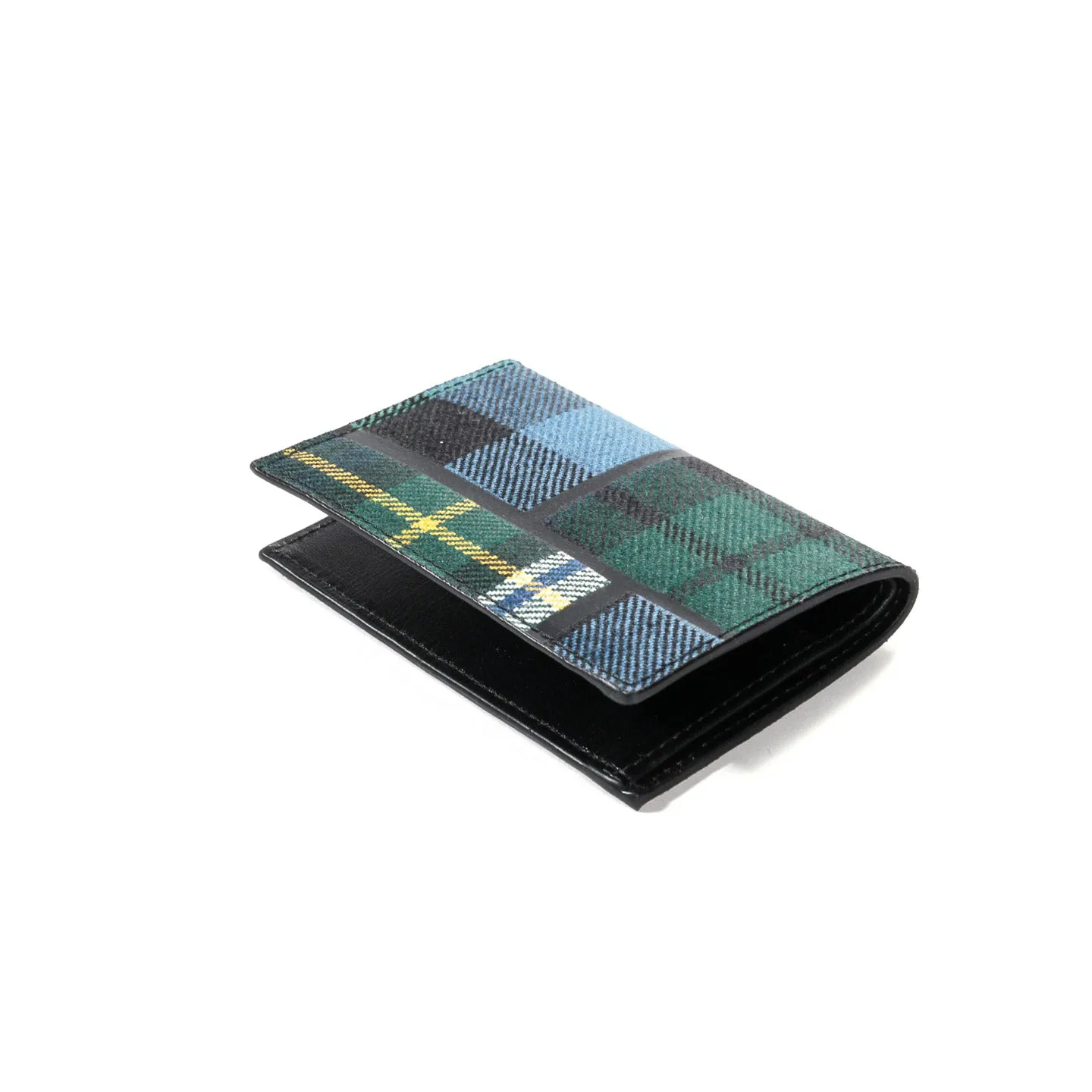 COMME DES GARCONS SA6400 TARTAN PATCHWORK WALLET GREEN