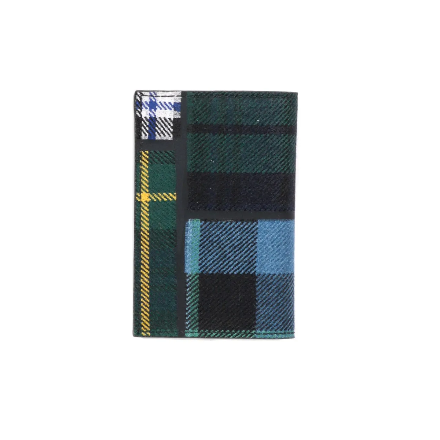 COMME DES GARCONS SA6400 TARTAN PATCHWORK WALLET GREEN