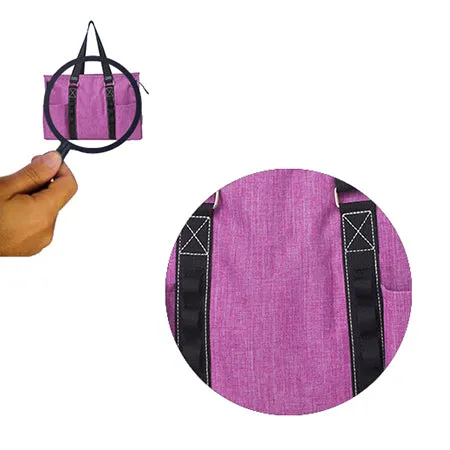 Crosshatch Fuchsia NGIL Zippered Lined Caddy Organizer Tote Bag