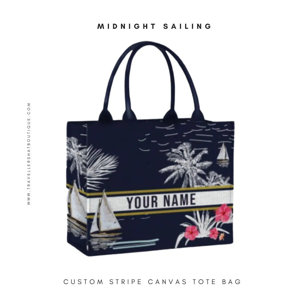 Custom Stripe Canvas Tote Bag - 10 DAYS LEAD TIME