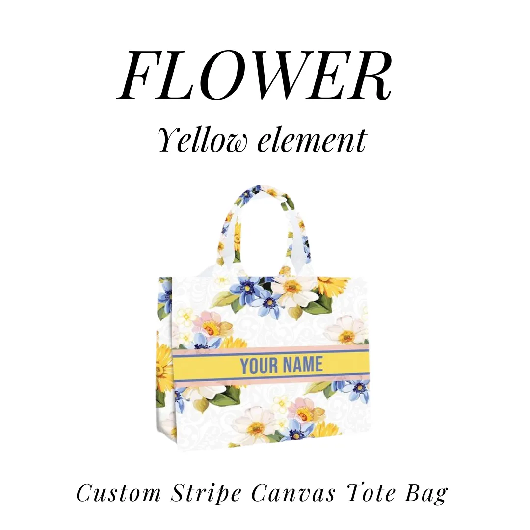 Custom Stripe Canvas Tote Bag - 10 DAYS LEAD TIME