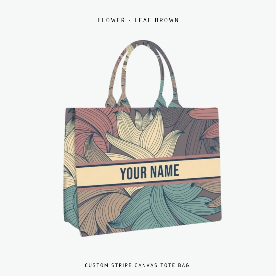 Custom Stripe Canvas Tote Bag - 10 DAYS LEAD TIME