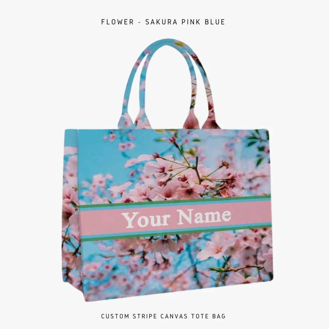 Custom Stripe Canvas Tote Bag - 10 DAYS LEAD TIME