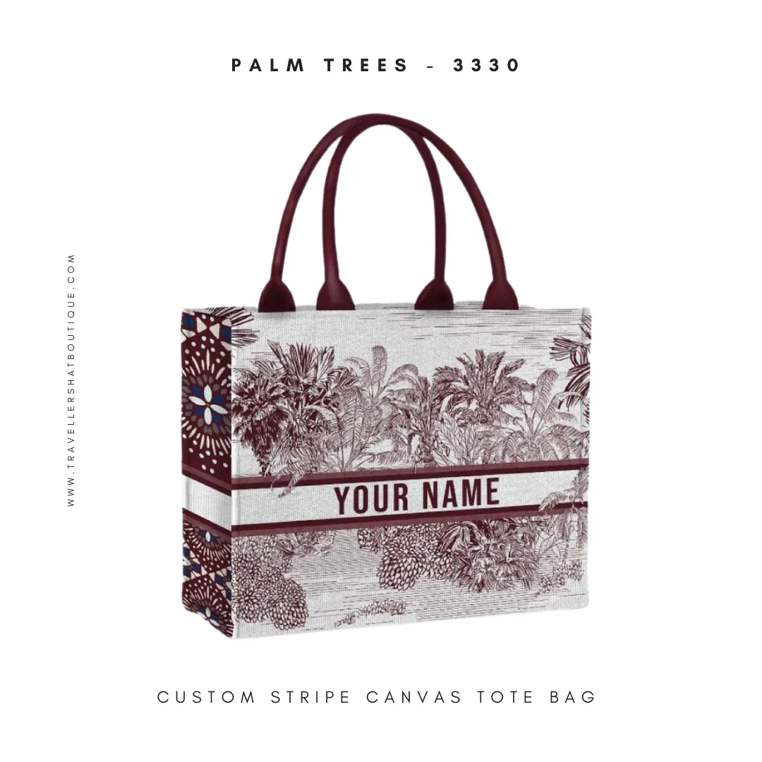 Custom Stripe Canvas Tote Bag - 10 DAYS LEAD TIME