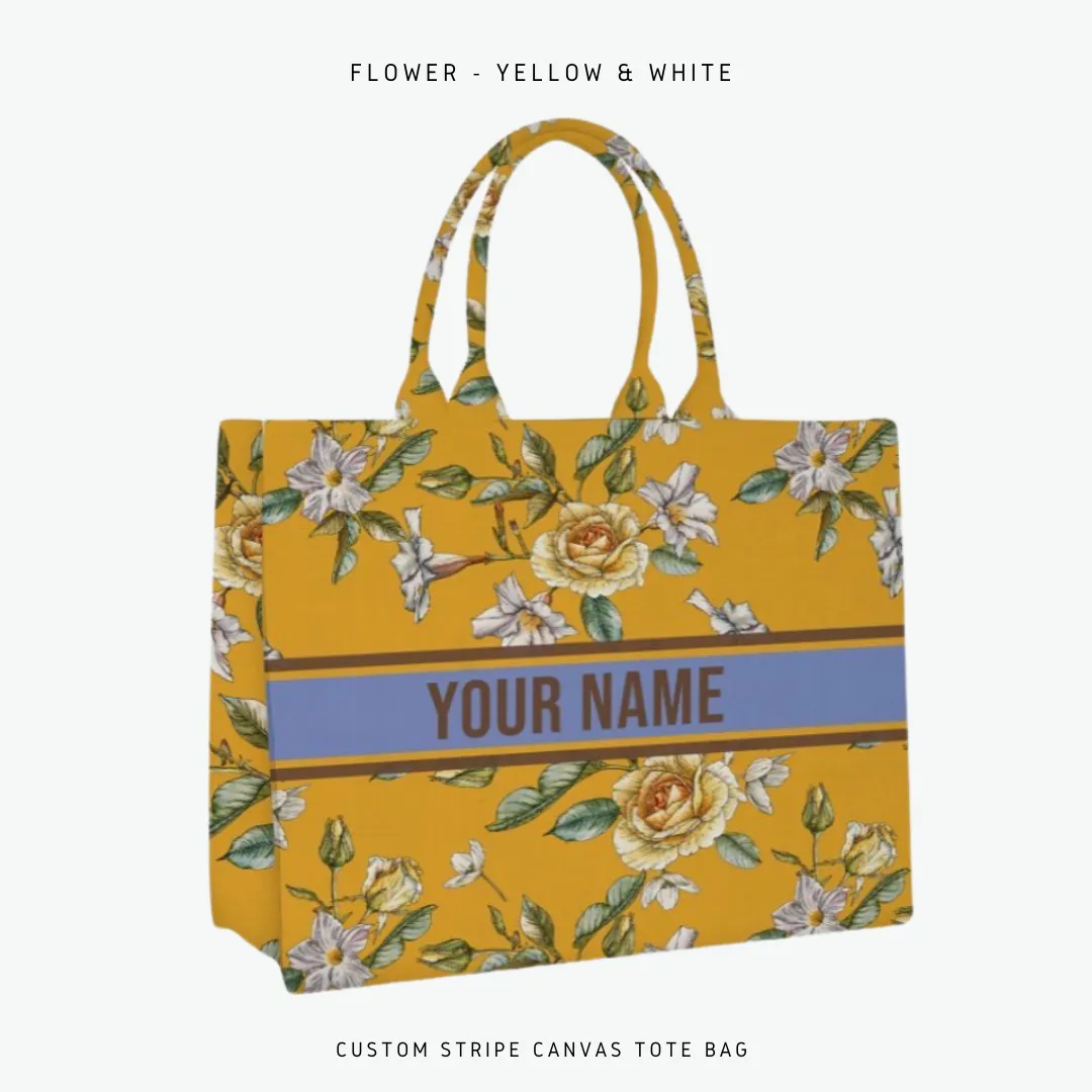 Custom Stripe Canvas Tote Bag - 10 DAYS LEAD TIME