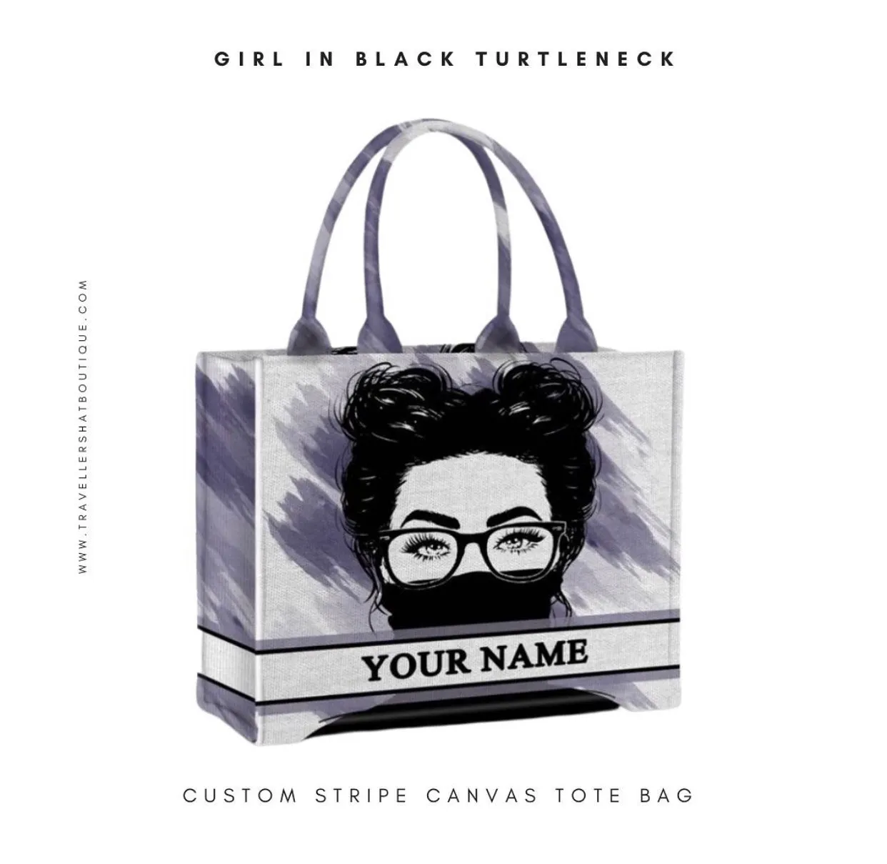 Custom Stripe Canvas Tote Bag - 10 DAYS LEAD TIME