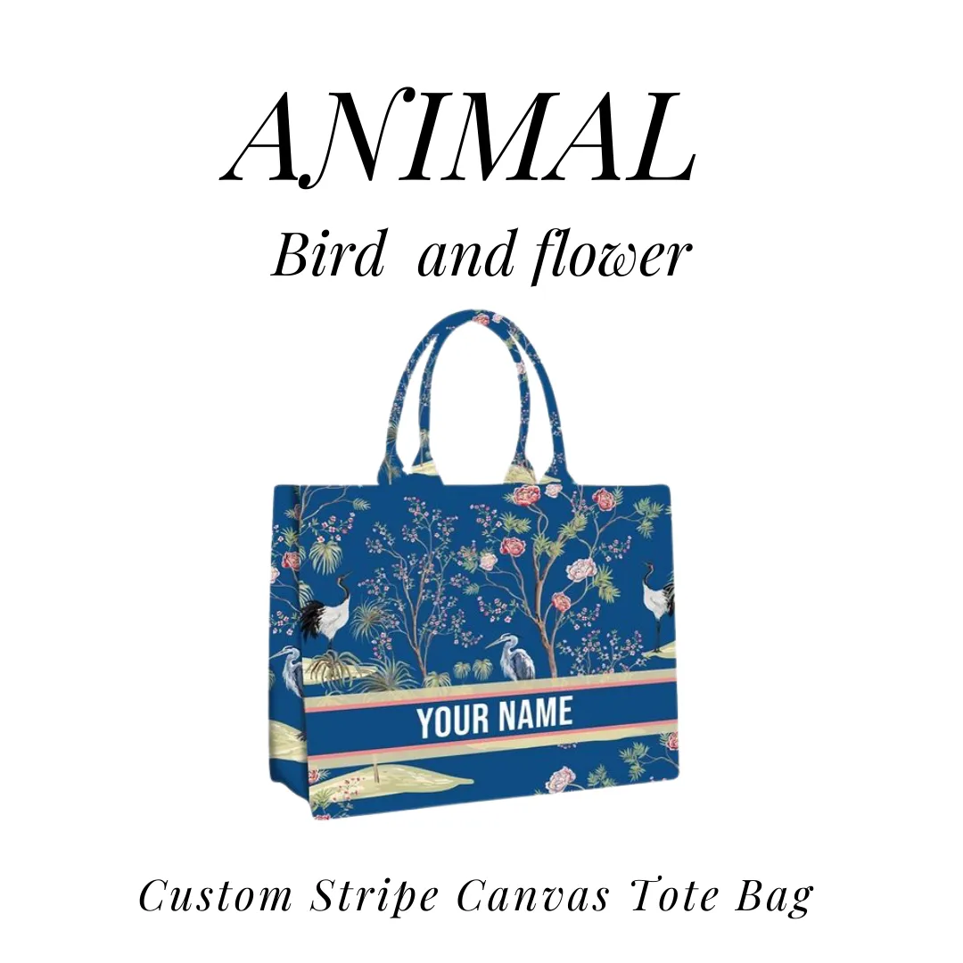 Custom Stripe Canvas Tote Bag - 10 DAYS LEAD TIME