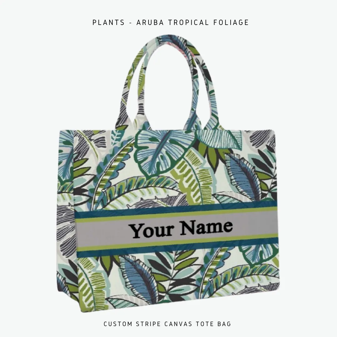 Custom Stripe Canvas Tote Bag - 10 DAYS LEAD TIME