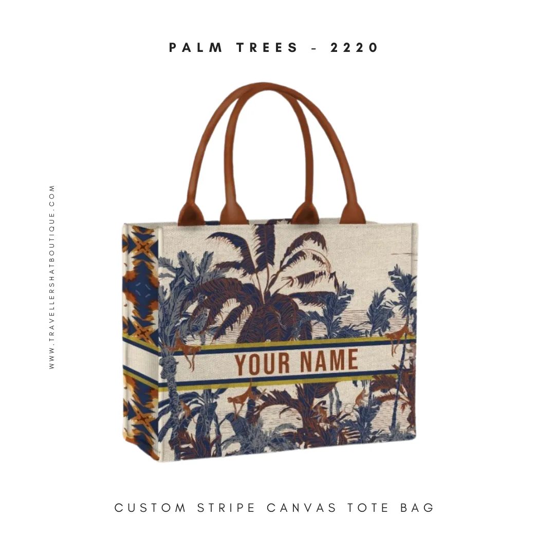 Custom Stripe Canvas Tote Bag - 10 DAYS LEAD TIME