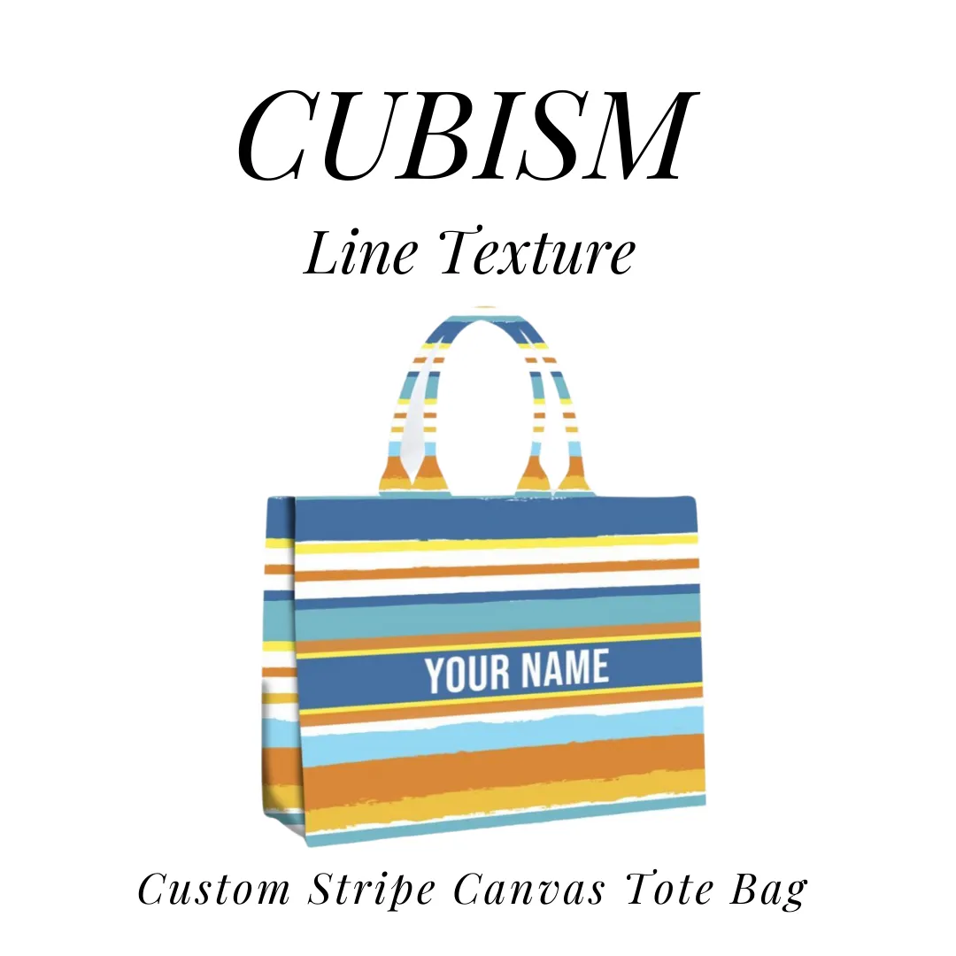 Custom Stripe Canvas Tote Bag - 10 DAYS LEAD TIME