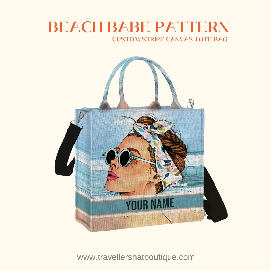 Custom Stripe Canvas Tote Bag - 10 DAYS LEAD TIME