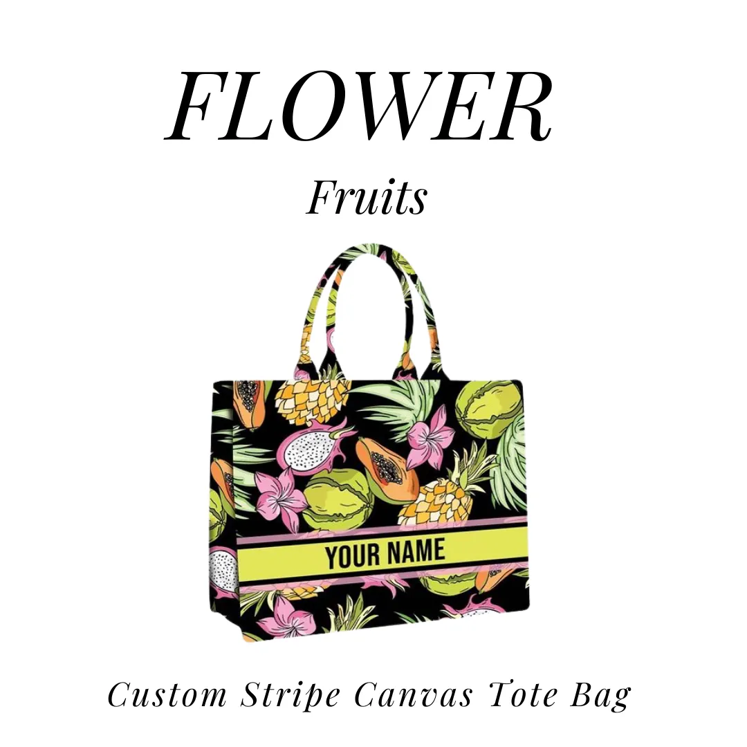 Custom Stripe Canvas Tote Bag - 10 DAYS LEAD TIME