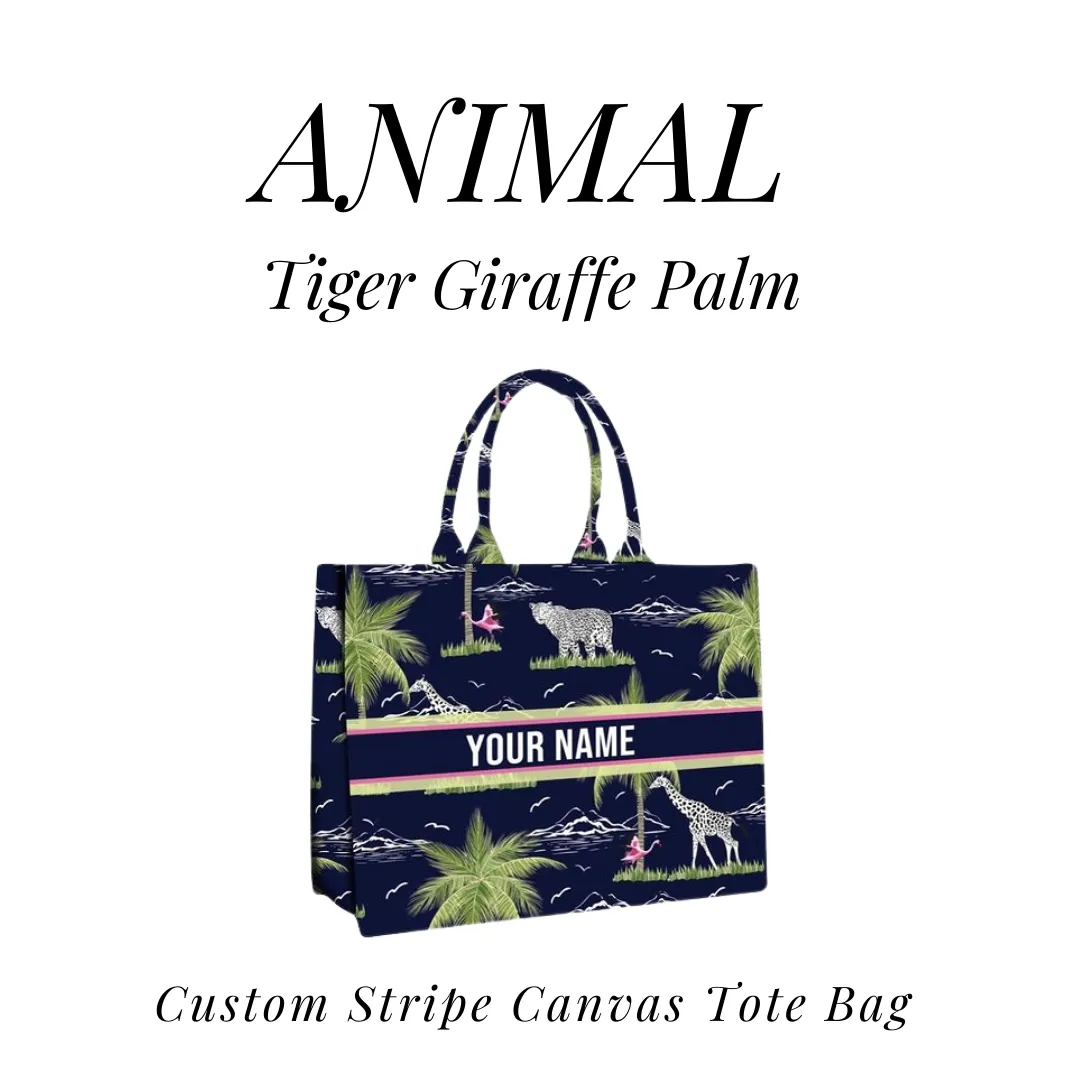 Custom Stripe Canvas Tote Bag - 10 DAYS LEAD TIME