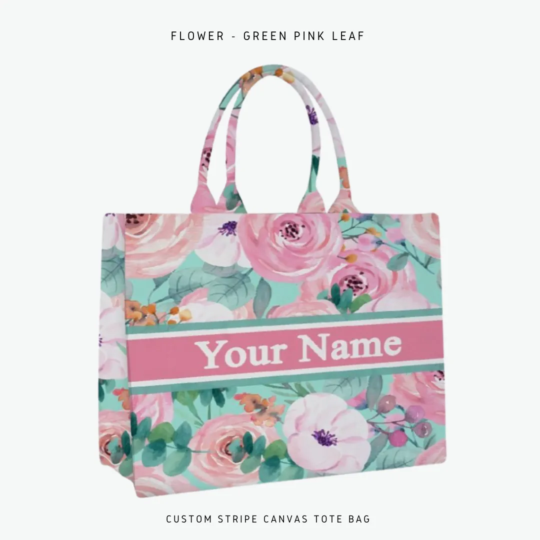 Custom Stripe Canvas Tote Bag - 10 DAYS LEAD TIME