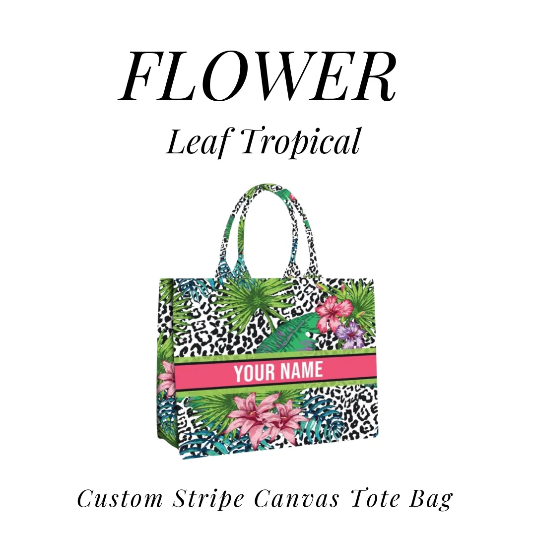 Custom Stripe Canvas Tote Bag - 10 DAYS LEAD TIME