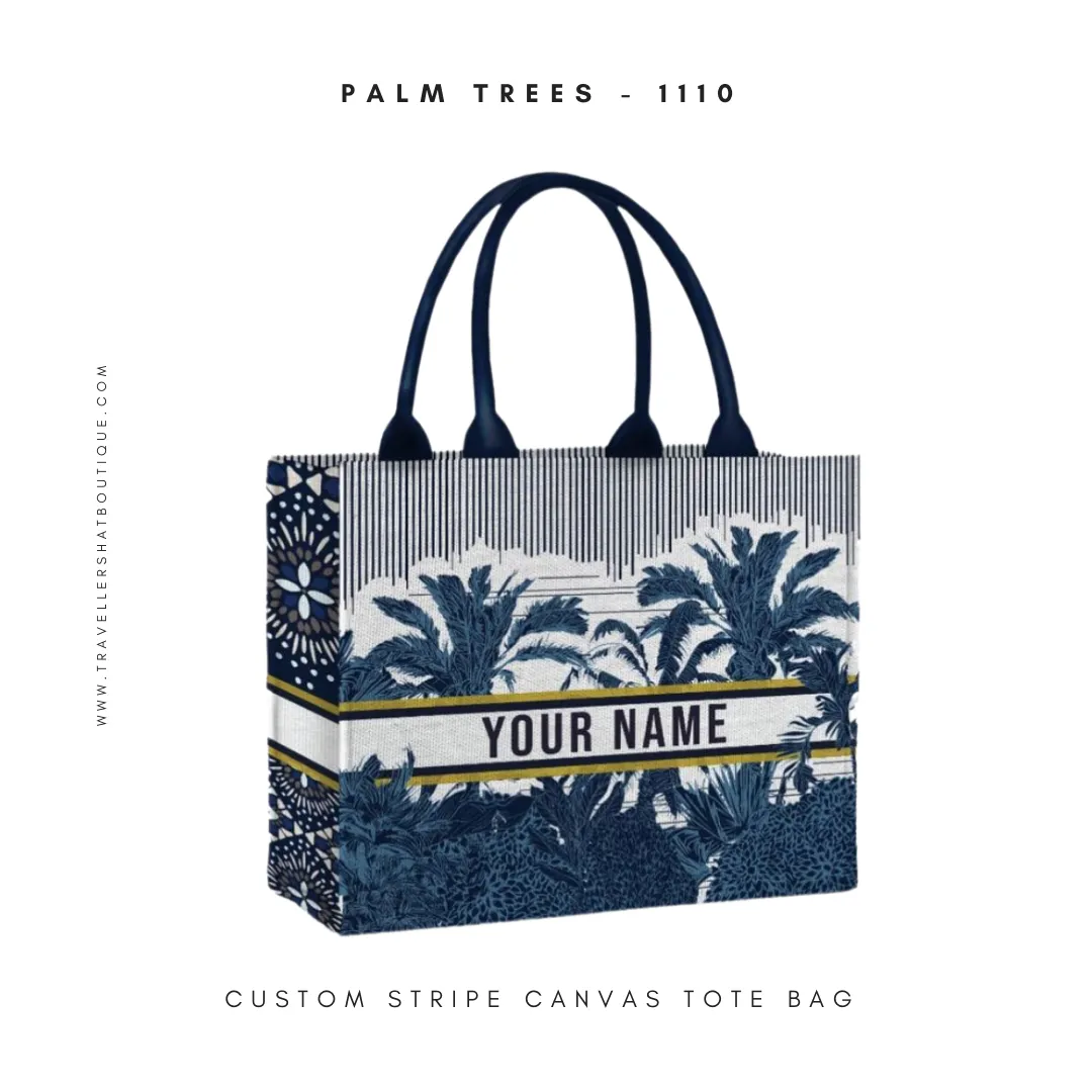 Custom Stripe Canvas Tote Bag - 10 DAYS LEAD TIME