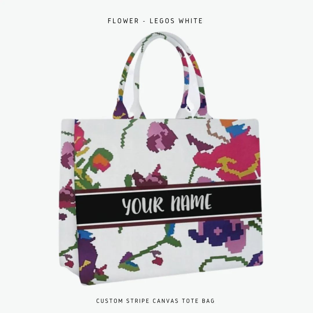 Custom Stripe Canvas Tote Bag - 10 DAYS LEAD TIME