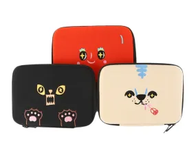 Cute Characters Square Book Pouches Purses Handbags Cosmetics Coin Wallets Writing Instrument Inner Pocket Embroidery Black Red Beige Womens Gifts