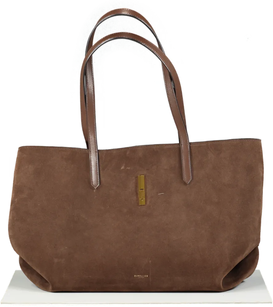 De Melllier Brown Mocha Tokyo Suede Bag One Size