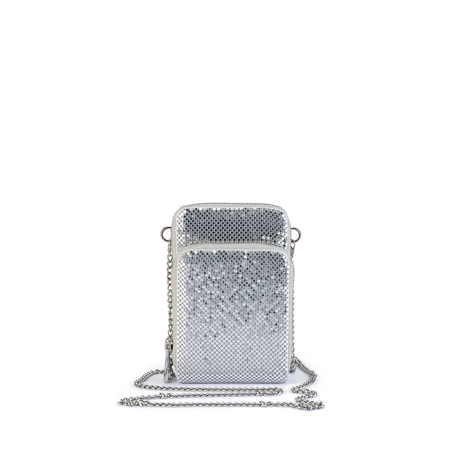 ELTON MESH CROSS BODY BAG - SILVER