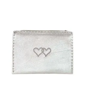 Embroidered Leather Pouch *Love Edition* in Silver